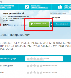 Оценка нашего учреждения