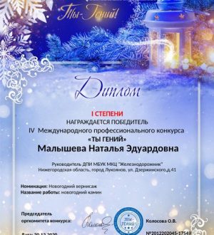 IV Международный профессиональный конкурс «Ты гений»